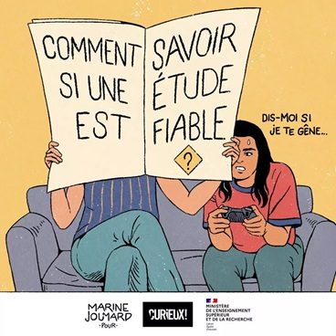 Comment saoir si une étude est fiable - Marine Joumard pour Curieux! - Logo du Ministère de l'enseignement supérieur et de la recherche