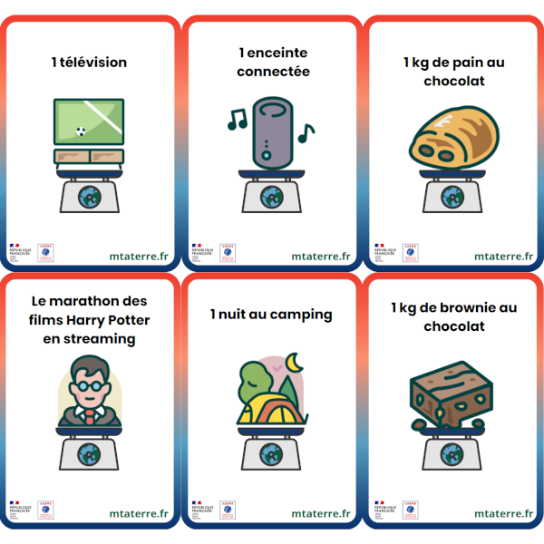 Illustration du jeu de cartes « Ça pèse ! » de la librairie ADEME.